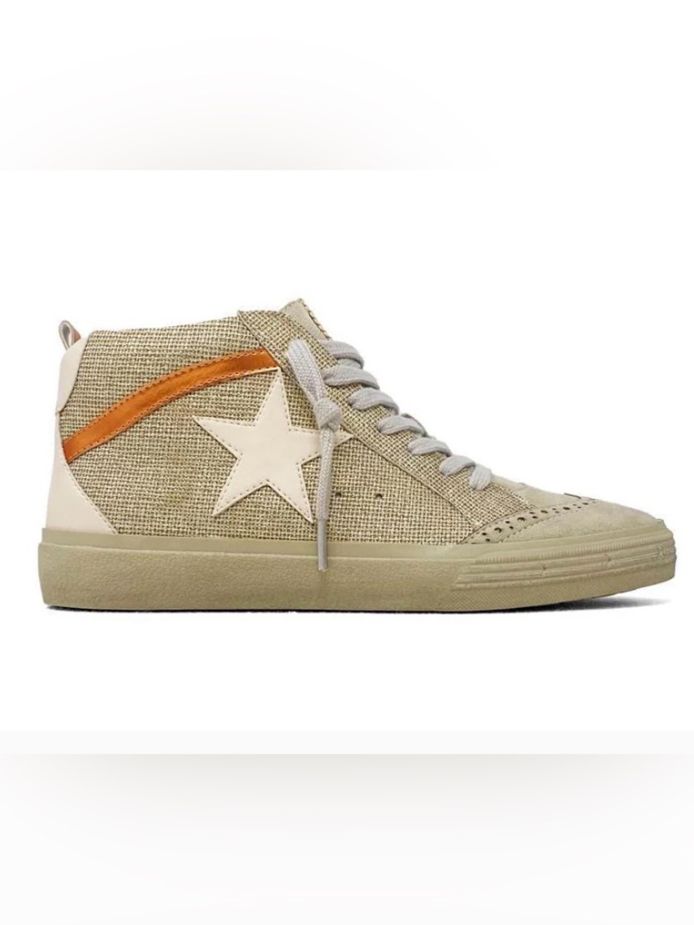 ShuShop Boutique Pauline Sneaker Canvas Low-Top with Star Detail Size 6